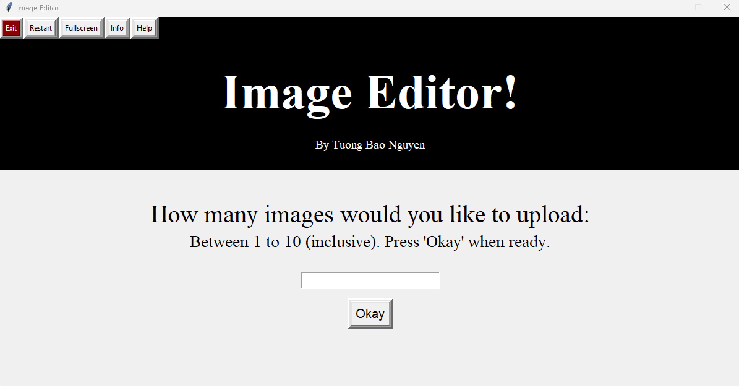 Image Editor Main Screen