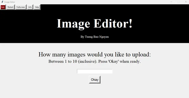 Image Editor Main Screen