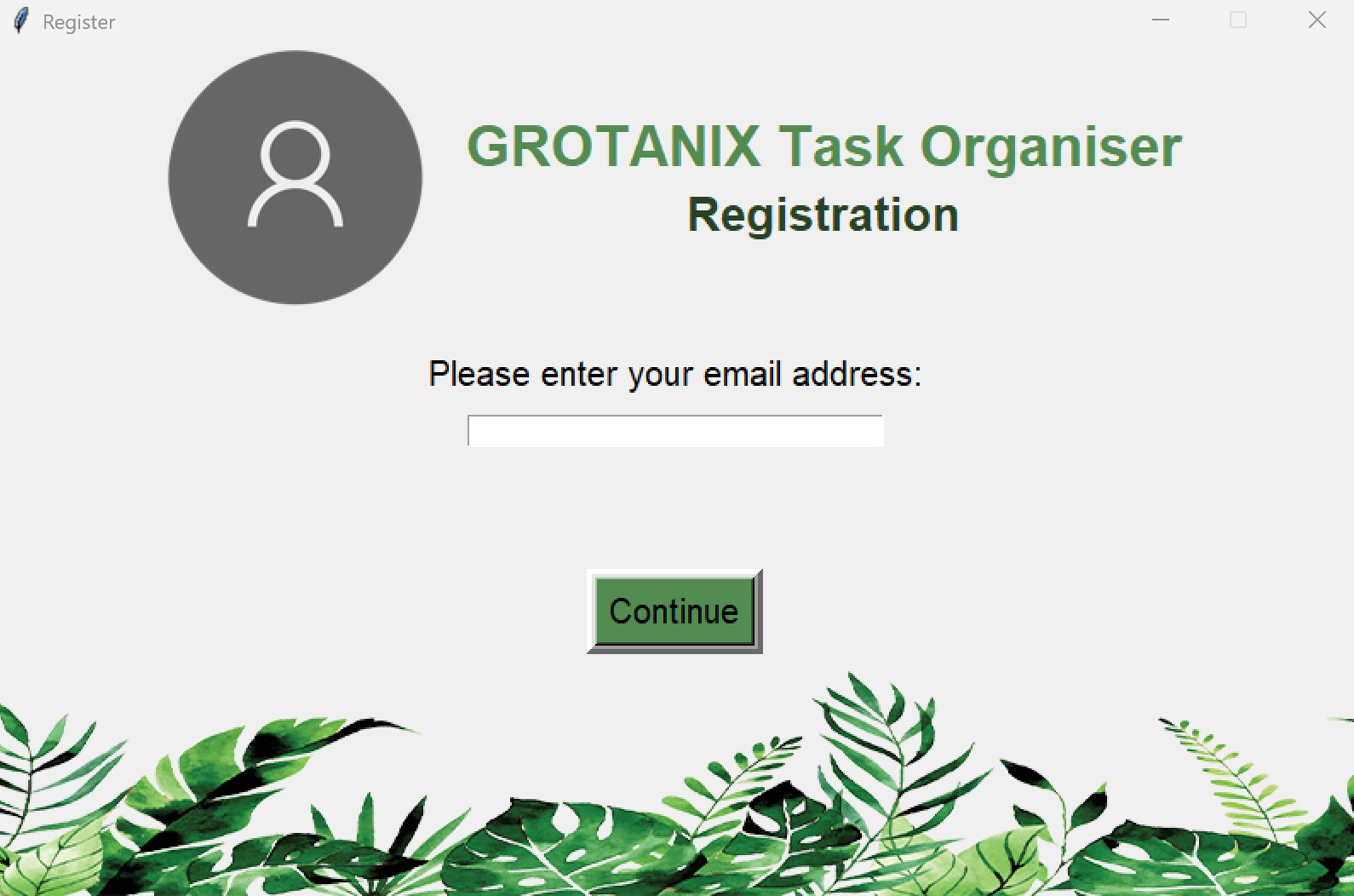 Register Screen